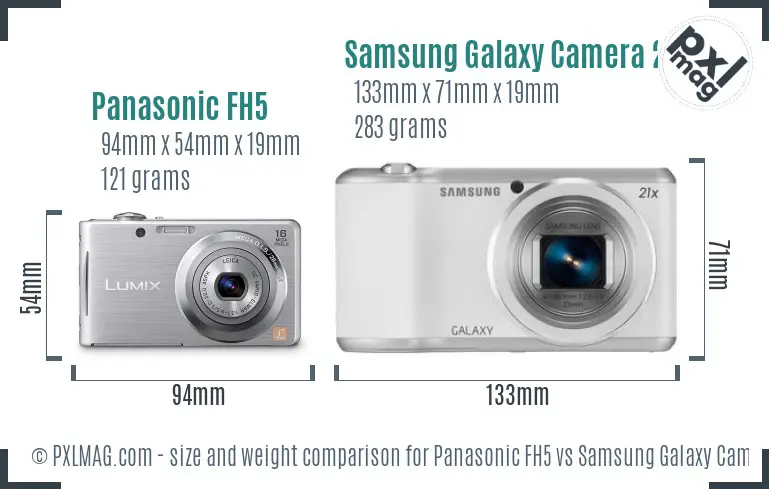 Panasonic FH5 vs Samsung Galaxy Camera 2 size comparison Panasonic FH5 vs Samsung Galaxy Camera 2 size comparison