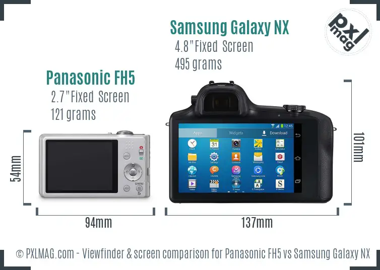 Panasonic FH5 vs Samsung Galaxy NX Screen and Viewfinder comparison