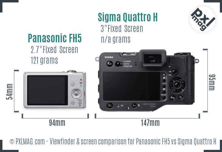 Panasonic FH5 vs Sigma Quattro H Screen and Viewfinder comparison