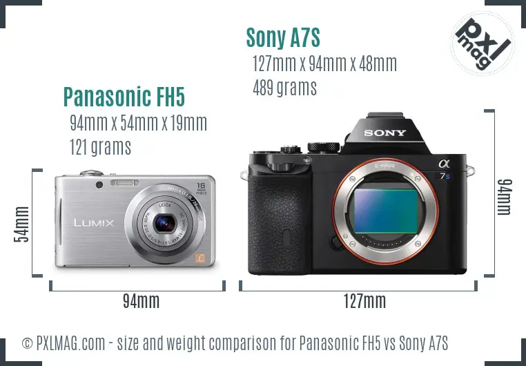 Panasonic FH5 vs Sony A7S size comparison Panasonic FH5 vs Sony A7S size comparison