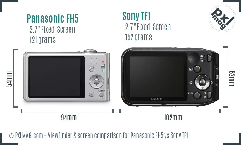 Panasonic FH5 vs Sony TF1 Screen and Viewfinder comparison Panasonic FH5 vs Sony TF1 Screen and Viewfinder comparison
