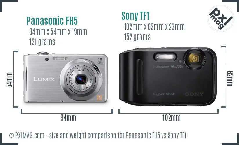 Panasonic FH5 vs Sony TF1 size comparison Panasonic FH5 vs Sony TF1 size comparison