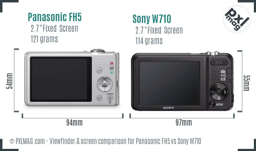 Panasonic FH5 vs Sony W710 Screen and Viewfinder comparison