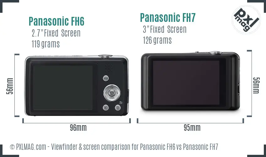 Panasonic FH6 vs Panasonic FH7 Screen and Viewfinder comparison