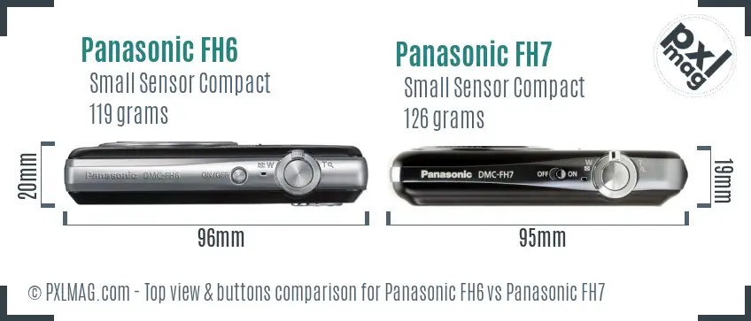 Panasonic FH6 vs Panasonic FH7 top view buttons comparison