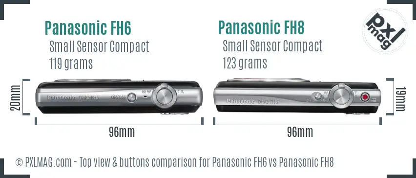 Panasonic FH6 vs Panasonic FH8 top view buttons comparison