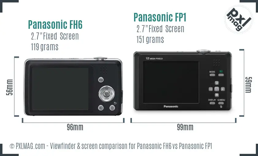 Panasonic FH6 vs Panasonic FP1 Screen and Viewfinder comparison