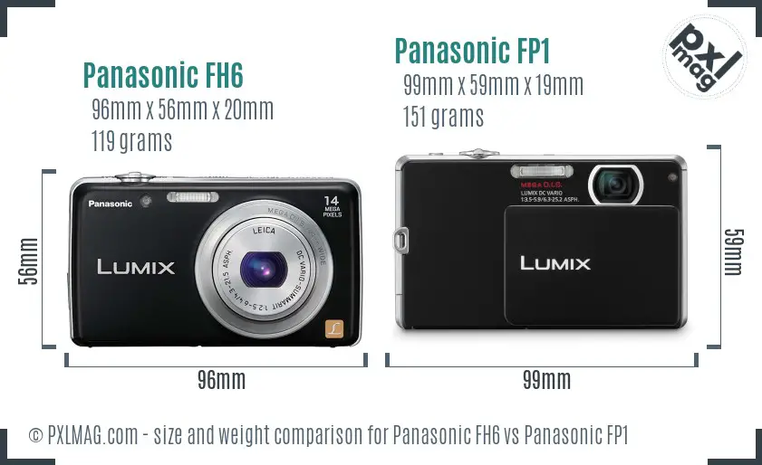 Panasonic FH6 vs Panasonic FP1 size comparison