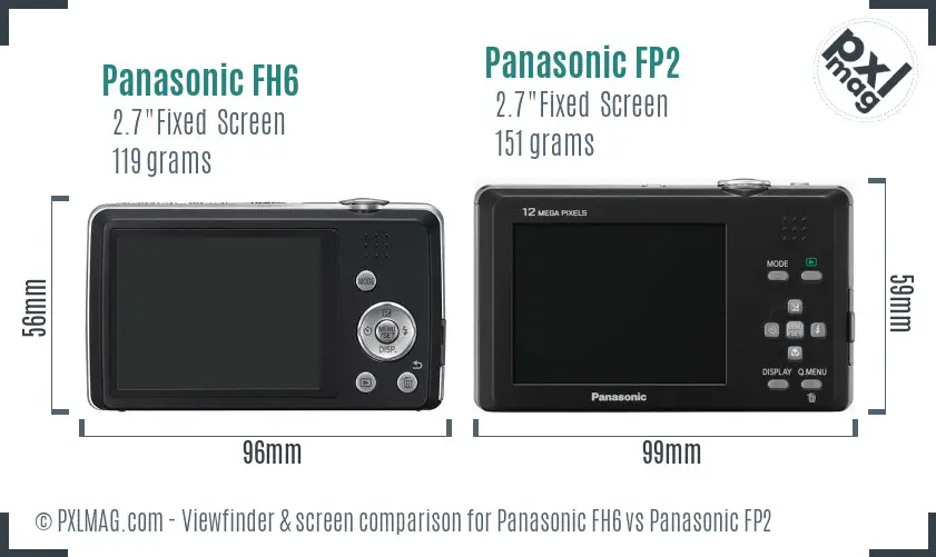Panasonic FH6 vs Panasonic FP2 Screen and Viewfinder comparison