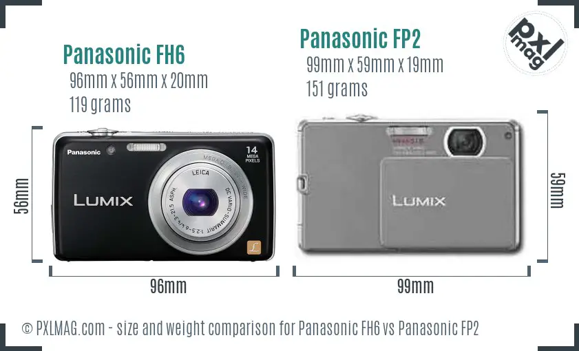 Panasonic FH6 vs Panasonic FP2 size comparison