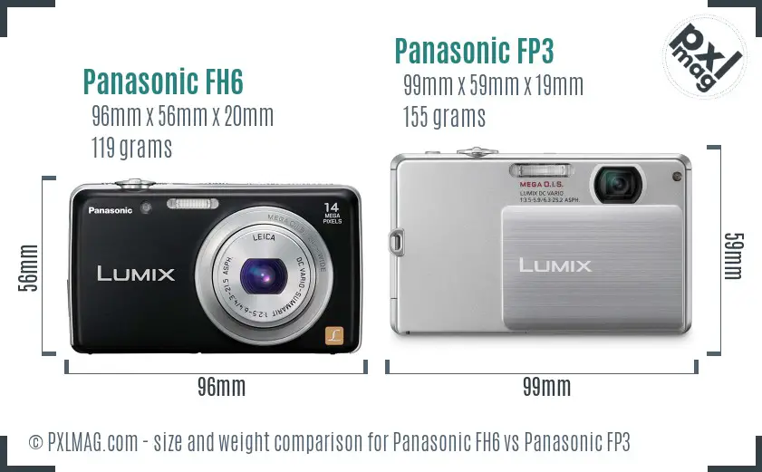 Panasonic FH6 vs Panasonic FP3 size comparison