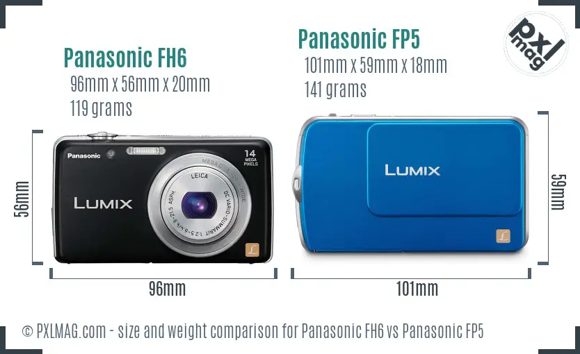 Panasonic FH6 vs Panasonic FP5 size comparison