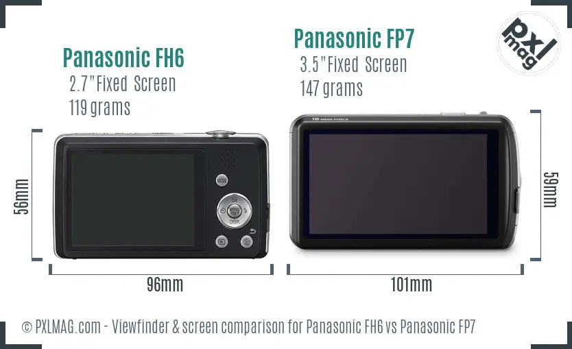 Panasonic FH6 vs Panasonic FP7 Screen and Viewfinder comparison