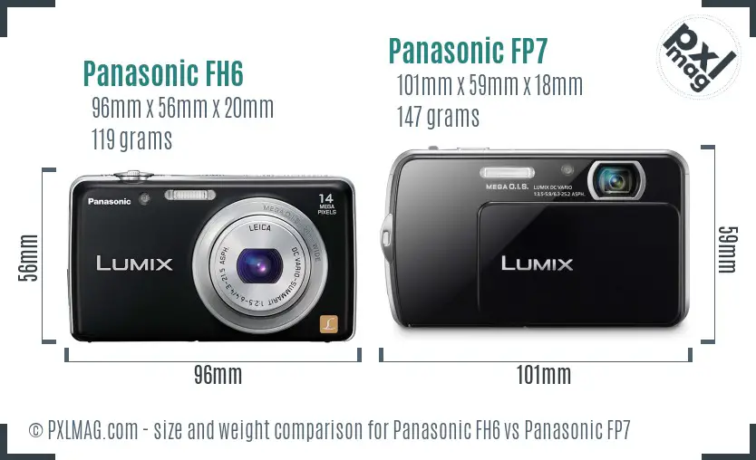 Panasonic FH6 vs Panasonic FP7 size comparison