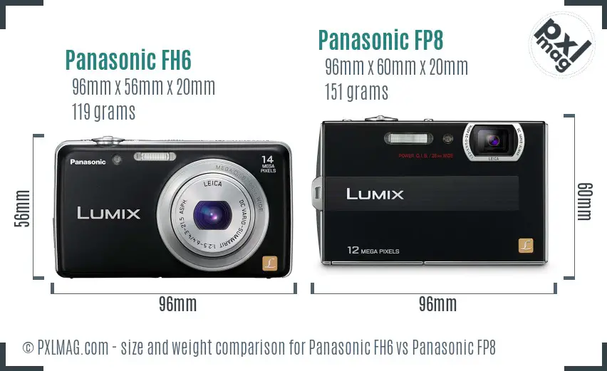 Panasonic FH6 vs Panasonic FP8 size comparison