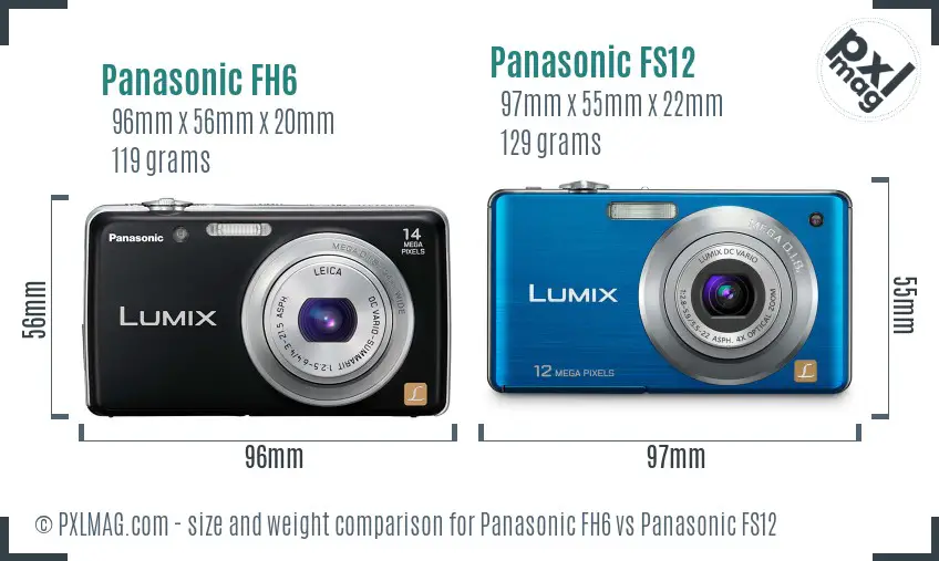 Panasonic FH6 vs Panasonic FS12 size comparison
