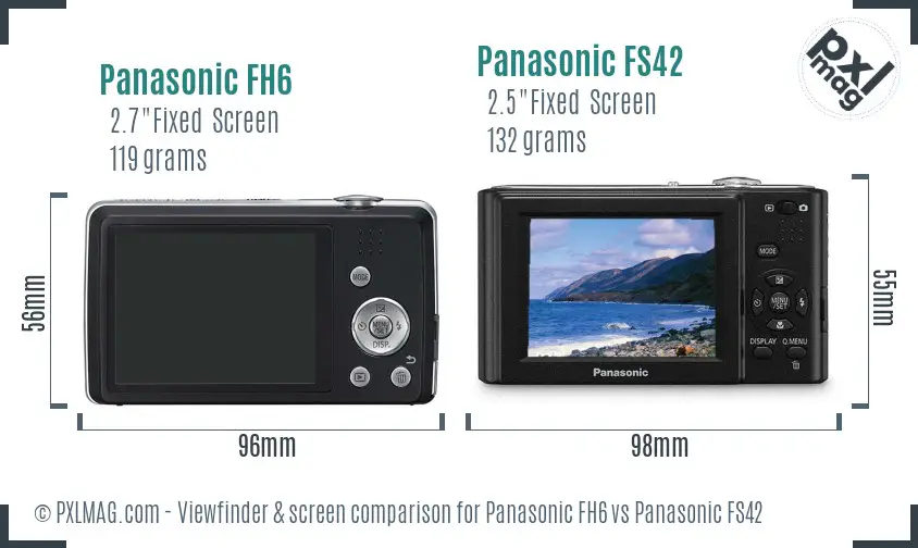 Panasonic FH6 vs Panasonic FS42 Screen and Viewfinder comparison