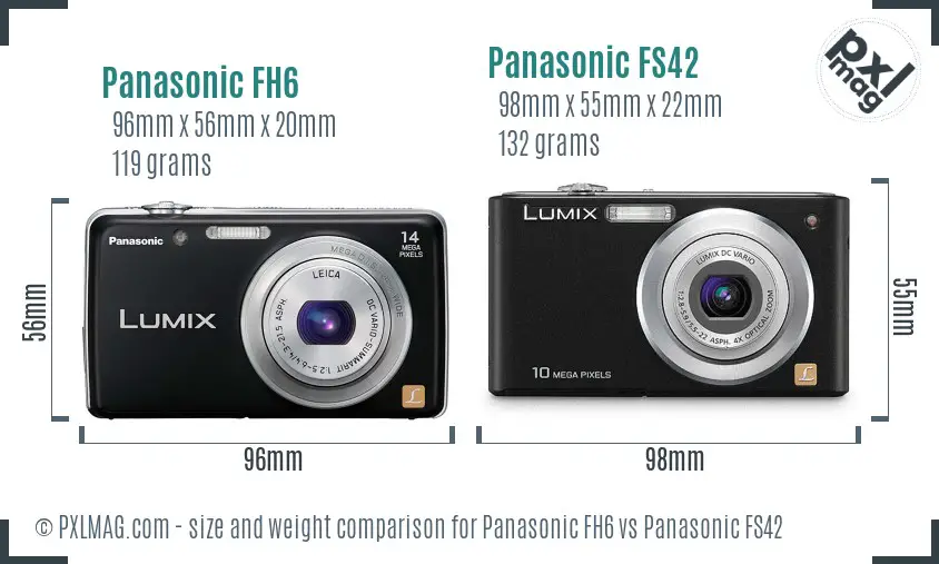 Panasonic FH6 vs Panasonic FS42 size comparison