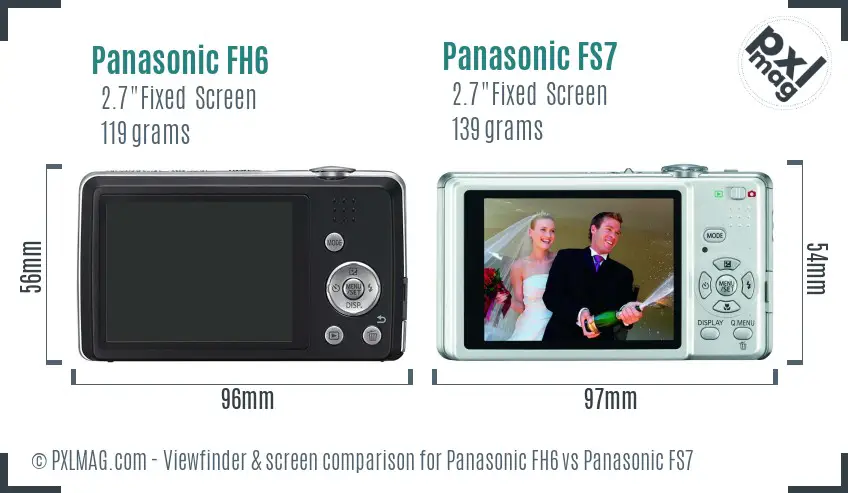 Panasonic FH6 vs Panasonic FS7 Screen and Viewfinder comparison Panasonic FH6 vs Panasonic FS7 Screen and Viewfinder comparison