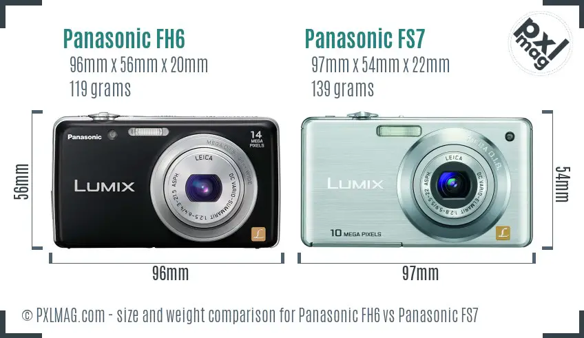 Panasonic FH6 vs Panasonic FS7 size comparison Panasonic FH6 vs Panasonic FS7 size comparison
