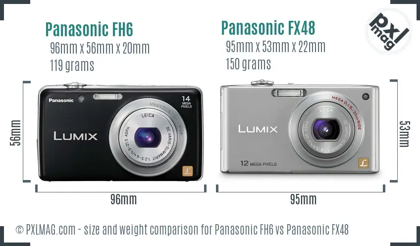 Panasonic FH6 vs Panasonic FX48 size comparison