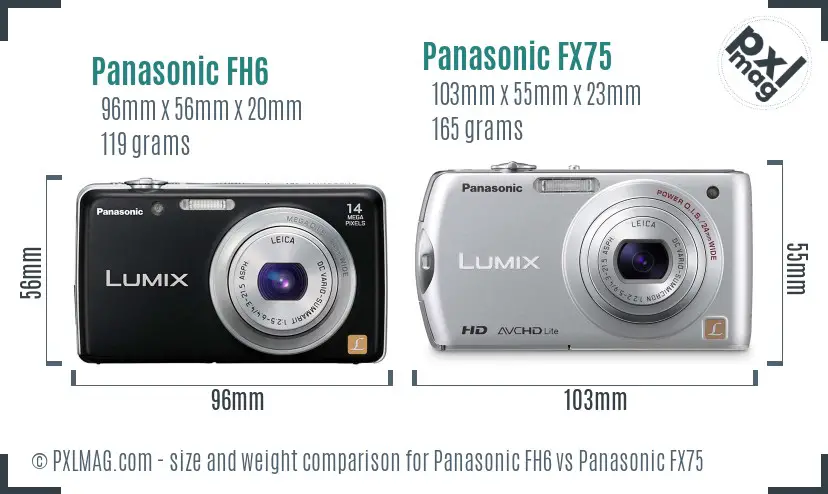 Panasonic FH6 vs Panasonic FX75 size comparison