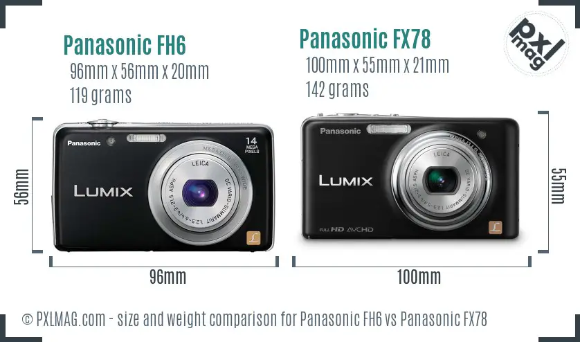Panasonic FH6 vs Panasonic FX78 size comparison