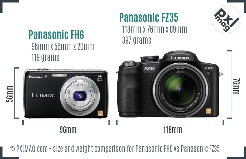 Panasonic FH6 vs Panasonic FZ35 size comparison