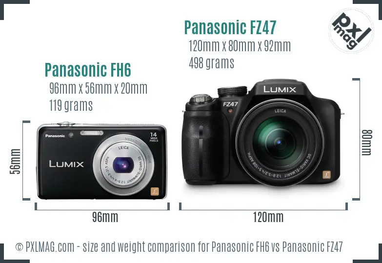 Panasonic FH6 vs Panasonic FZ47 size comparison
