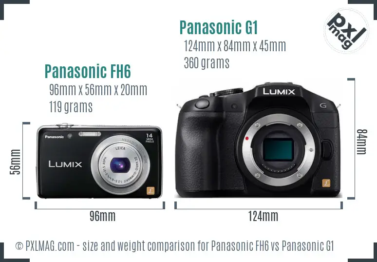 Panasonic FH6 vs Panasonic G1 size comparison