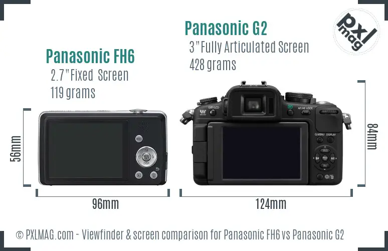 Panasonic FH6 vs Panasonic G2 Screen and Viewfinder comparison