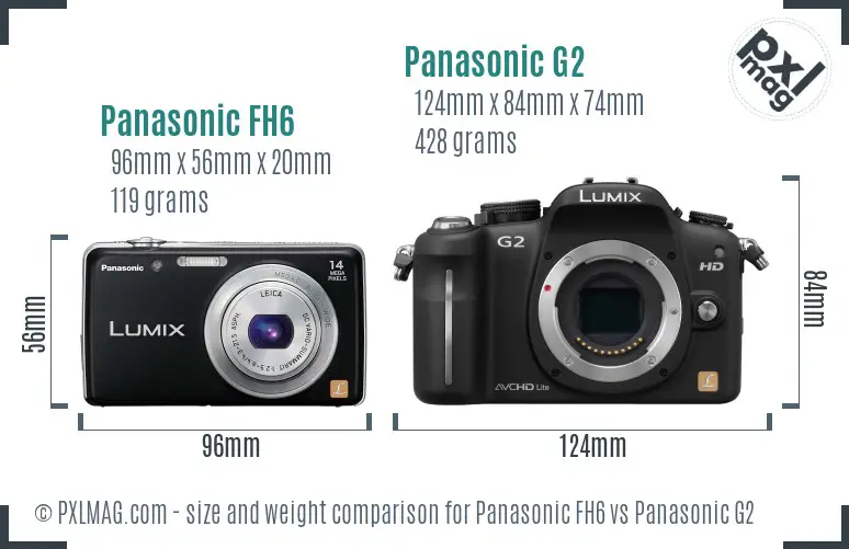Panasonic FH6 vs Panasonic G2 size comparison