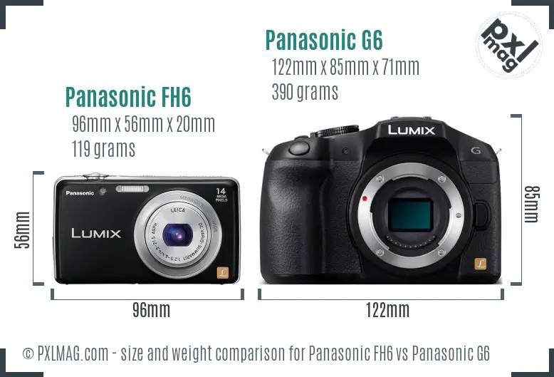 Panasonic FH6 vs Panasonic G6 size comparison