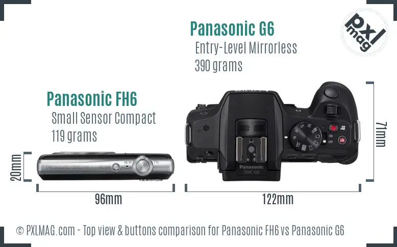 Panasonic FH6 vs Panasonic G6 top view buttons comparison