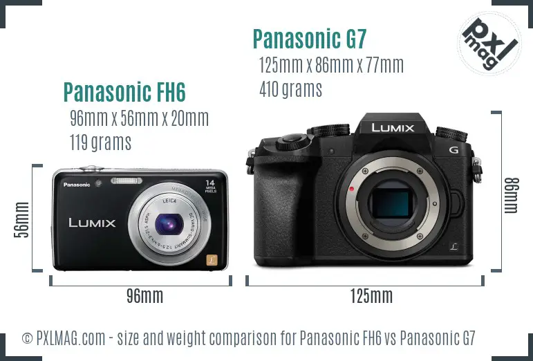 Panasonic FH6 vs Panasonic G7 size comparison