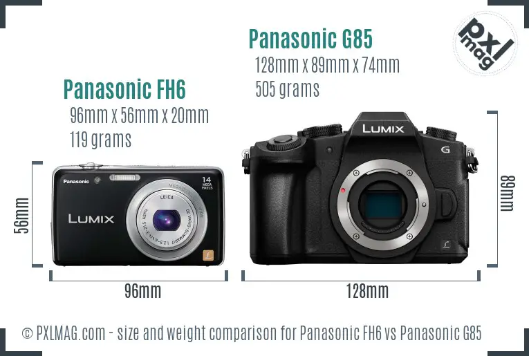 Panasonic FH6 vs Panasonic G85 size comparison