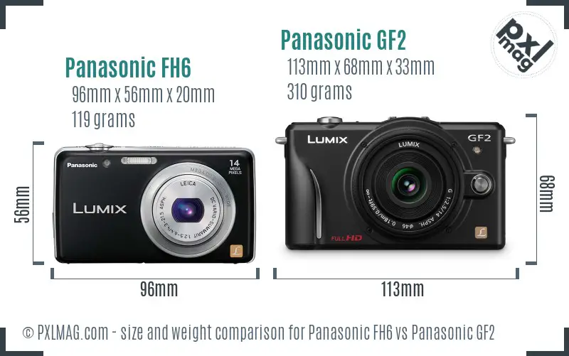 Panasonic FH6 vs Panasonic GF2 size comparison