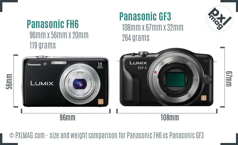 Panasonic FH6 vs Panasonic GF3 size comparison