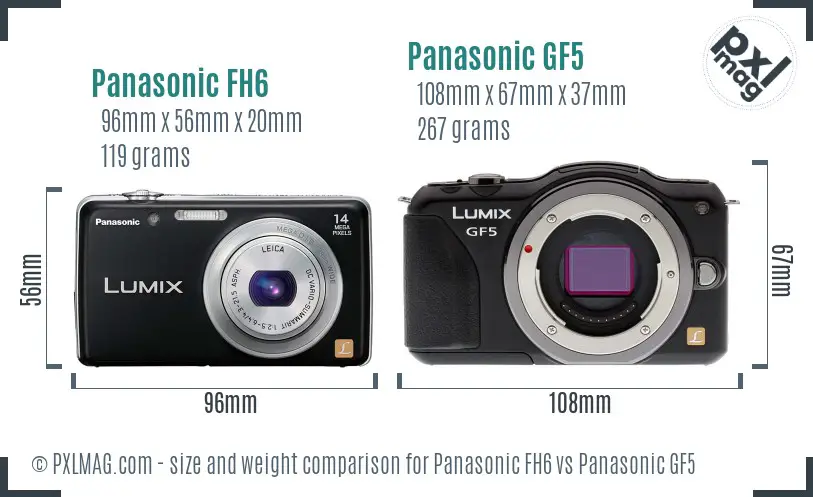 Panasonic FH6 vs Panasonic GF5 size comparison