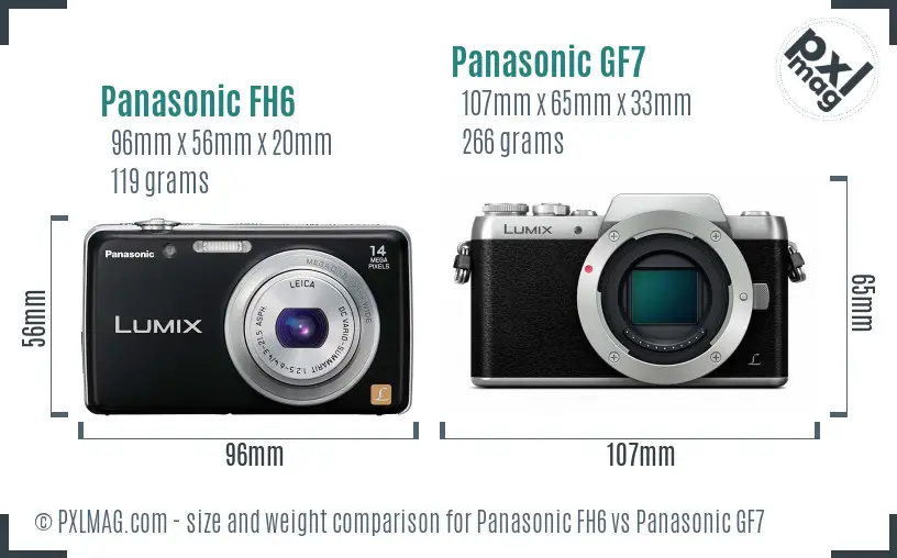 Panasonic FH6 vs Panasonic GF7 size comparison