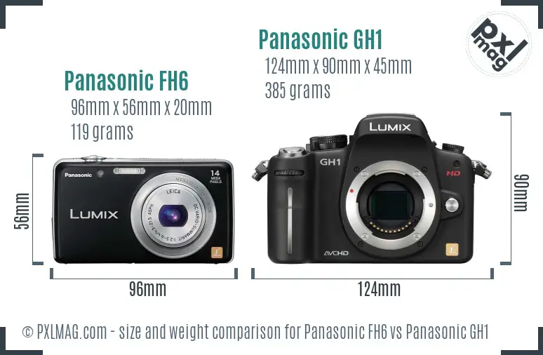Panasonic FH6 vs Panasonic GH1 size comparison