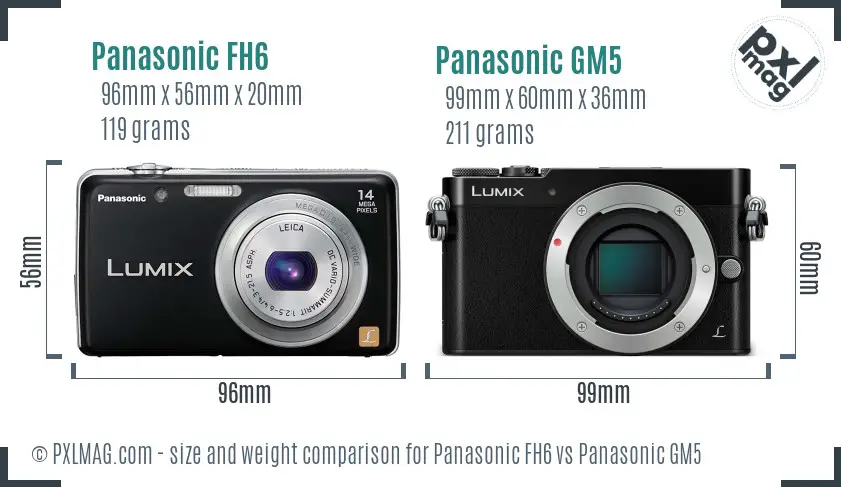 Panasonic FH6 vs Panasonic GM5 size comparison