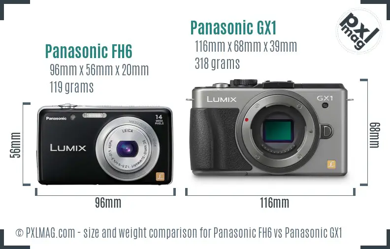 Panasonic FH6 vs Panasonic GX1 size comparison Panasonic FH6 vs Panasonic GX1 size comparison