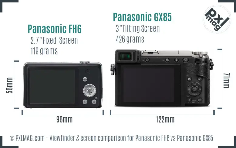 Panasonic FH6 vs Panasonic GX85 Screen and Viewfinder comparison