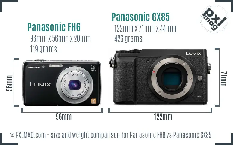 Panasonic FH6 vs Panasonic GX85 size comparison