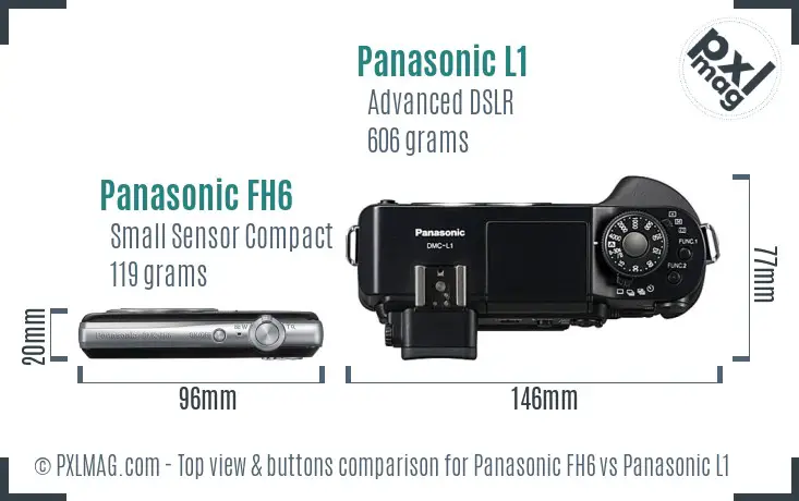 Panasonic FH6 vs Panasonic L1 top view buttons comparison