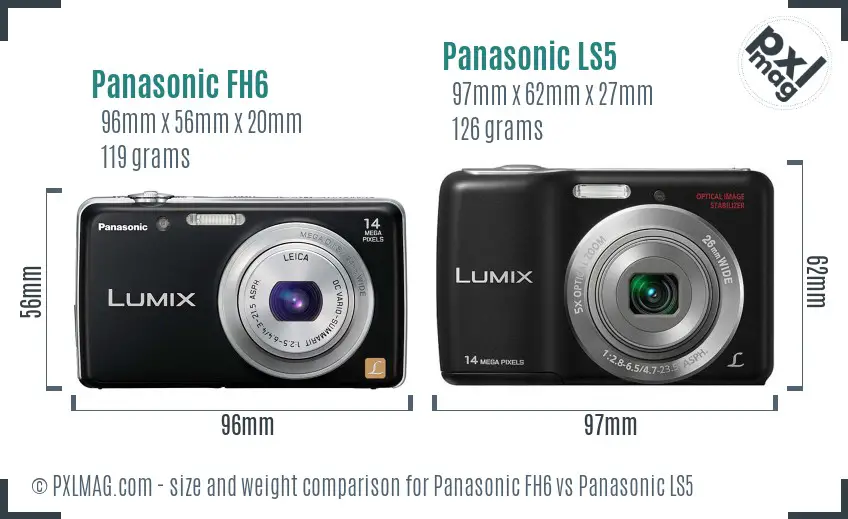 Panasonic FH6 vs Panasonic LS5 size comparison