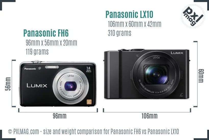 Panasonic FH6 vs Panasonic LX10 size comparison