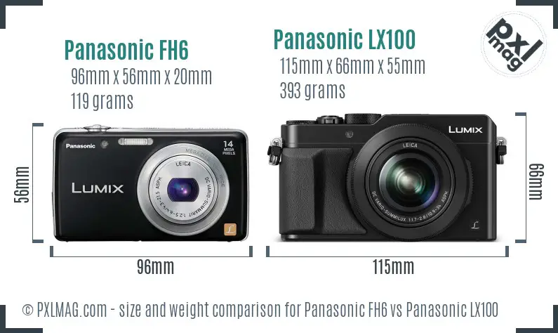 Panasonic FH6 vs Panasonic LX100 size comparison Panasonic FH6 vs Panasonic LX100 size comparison