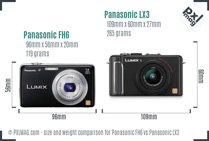 Panasonic FH6 vs Panasonic LX3 size comparison